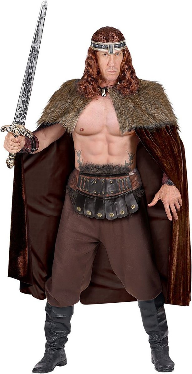 Piraat & Viking Kostuum | Barbaarse Middeleeuwse Viking Cape Met Bont Man | One Size | Carnaval kostuum | Verkleedkleding